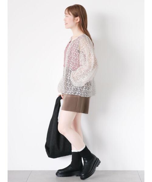 ehka sopo（エヘカソポ）の「クルーネックレースブラウス（シャツ/ブラウス・レディース・ブラック/グリーン/キナリ/キャメル/ピンク・F）」の14枚目の写真
