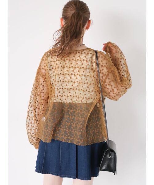 ehka sopo（エヘカソポ）の「クルーネックレースブラウス（シャツ/ブラウス・レディース・ブラック/グリーン/キナリ/キャメル/ピンク・F）」の10枚目の写真