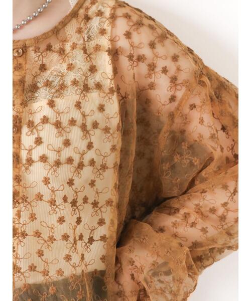 ehka sopo（エヘカソポ）の「クルーネックレースブラウス（シャツ/ブラウス・レディース・ブラック/グリーン/キナリ/キャメル/ピンク・F）」の9枚目の写真