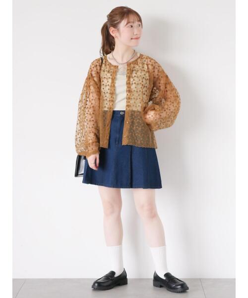 ehka sopo（エヘカソポ）の「クルーネックレースブラウス（シャツ/ブラウス・レディース・ブラック/グリーン/キナリ/キャメル/ピンク・F）」の8枚目の写真