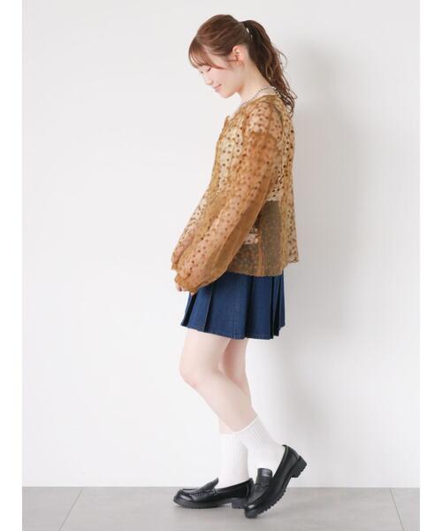 ehka sopo（エヘカソポ）の「クルーネックレースブラウス（シャツ/ブラウス・レディース・ブラック/グリーン/キナリ/キャメル/ピンク・F）」の7枚目の写真