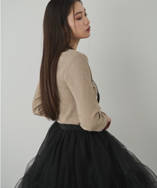 paravion（パラビオン）の「ホルターネックパイピング長袖トップス（Tシャツ/カットソー・レディース・ブルー/ホワイト/グレイッシュベージュ・FREE）」の15枚目の写真