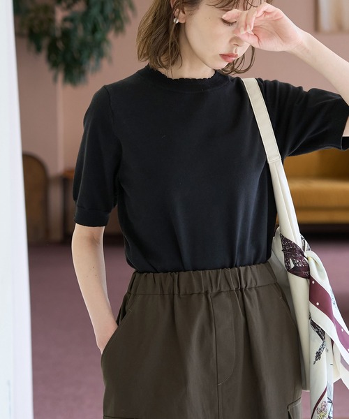 ROPE' PICNIC（ロペピクニック）の「綿シルクニットプルオーバー（ニット/セーター・レディース・オフホワイト/ブルー/ブラック/グレー系その他・38）」の2枚目の写真