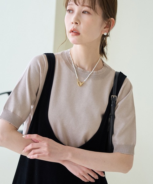 ROPE' PICNIC（ロペピクニック）の「綿シルクニットプルオーバー（ニット/セーター・レディース・オフホワイト/ブルー/ブラック/グレー系その他・38）」の22枚目の写真