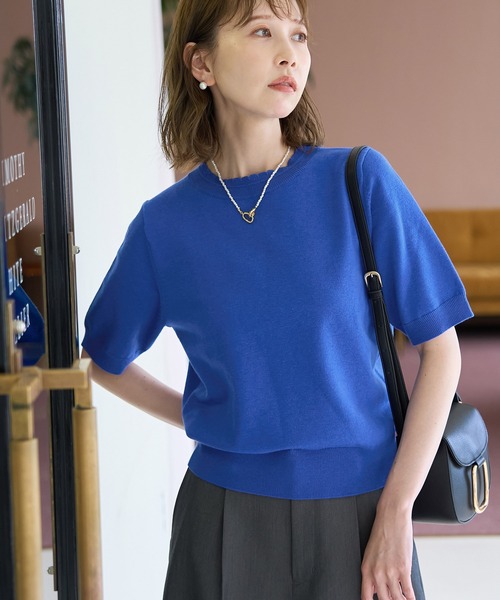 ROPE' PICNIC（ロペピクニック）の「綿シルクニットプルオーバー（ニット/セーター・レディース・オフホワイト/ブルー/ブラック/グレー系その他・38）」の16枚目の写真