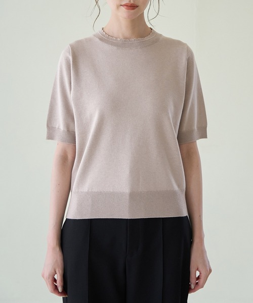 ROPE' PICNIC（ロペピクニック）の「綿シルクニットプルオーバー（ニット/セーター・レディース・オフホワイト/ブルー/ブラック/グレー系その他・38）」の17枚目の写真