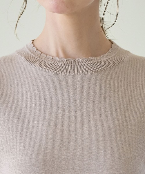 ROPE' PICNIC（ロペピクニック）の「綿シルクニットプルオーバー（ニット/セーター・レディース・オフホワイト/ブルー/ブラック/グレー系その他・38）」の8枚目の写真