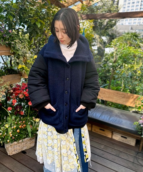 FLUMOR(フラマー)の「インポートニットリブスリーブブルゾン(ダウンジャケット/コート・レディース・ネイビー・38)」の7枚目の写真