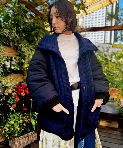 FLUMOR(フラマー)の「インポートニットリブスリーブブルゾン(ダウンジャケット/コート・レディース・ネイビー・38)」の9枚目の写真