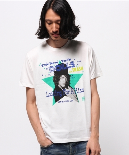 HYSTERIC GLAMOUR(ヒステリックグラマー)の「NYD/LOOKING FOR A KISS pt T-SH(Tシャツ/カットソー・メンズ・ホワイト/イエロー/ブラック・SMALL/LARGE/MEDIUM)」の12枚目の写真