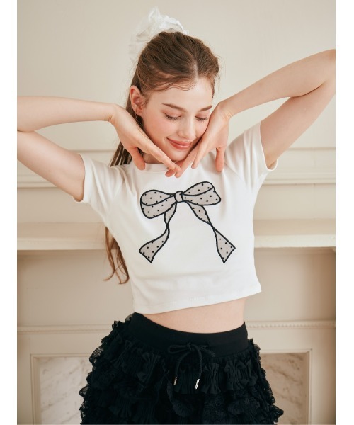 Darich Tシャツ ドットリボンTシャツ（Tシャツ/カットソー）｜Darich