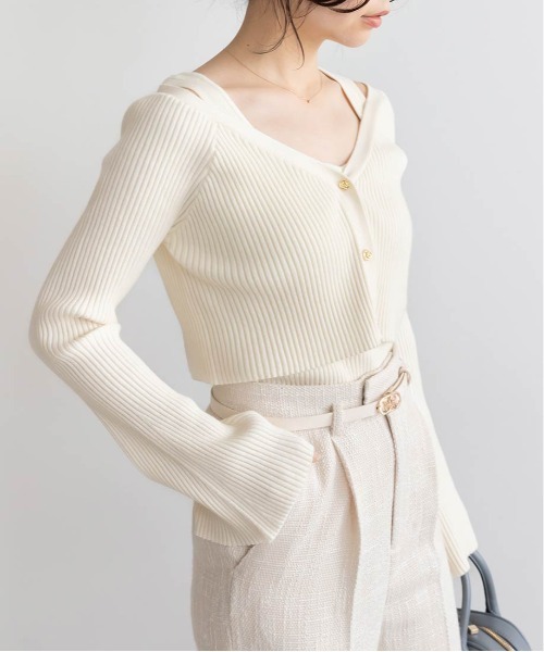 RANDA（ランダ）の「クロップド丈ニットアンサンブル（ニット/セーター・レディース・グレー/クリーム/ブラウン・FREE）」の10枚目の写真