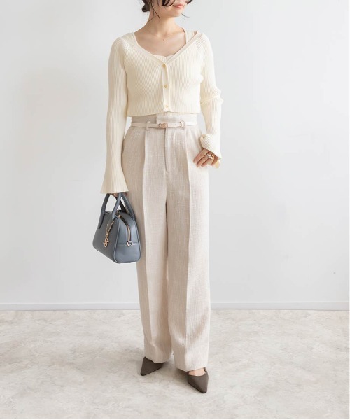 RANDA（ランダ）の「クロップド丈ニットアンサンブル（ニット/セーター・レディース・グレー/クリーム/ブラウン・FREE）」の12枚目の写真