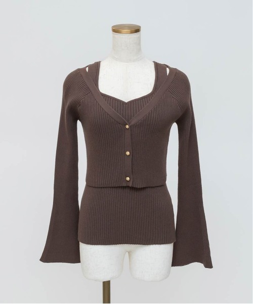 RANDA（ランダ）の「クロップド丈ニットアンサンブル（ニット/セーター・レディース・グレー/クリーム/ブラウン・FREE）」の13枚目の写真