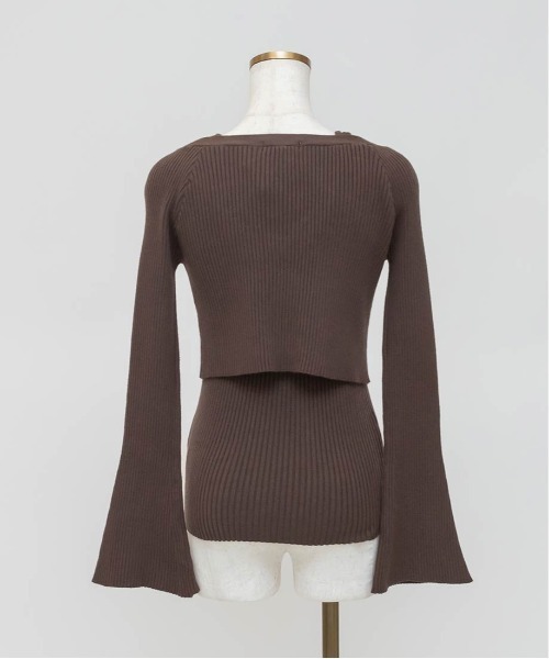 RANDA（ランダ）の「クロップド丈ニットアンサンブル（ニット/セーター・レディース・グレー/クリーム/ブラウン・FREE）」の15枚目の写真