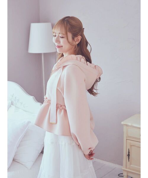 極美品 23SS セオリーリュクス 38 Dover Dane ペプラムパーカー Areeam（アリーム）の「ペプラムフリルパーカー（カーディガン/ボレロ