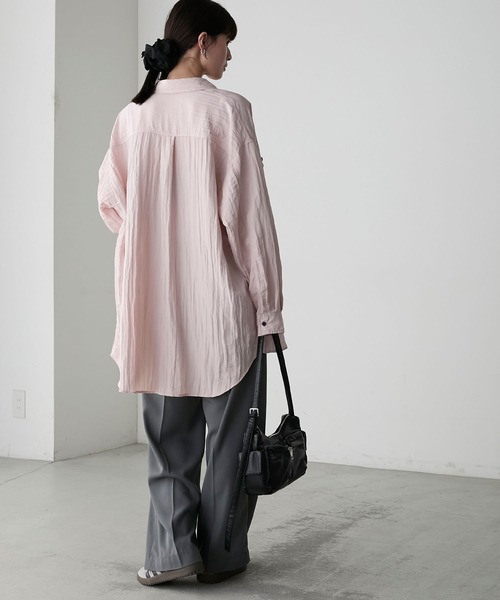 へざぷ forksy.】ワッシャーサテン ダブルポケットビッグシャツ forksy.│MONO