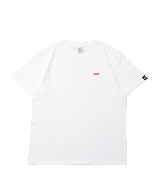 EXAMPLE（エグザンプル）の「EXAMPLE MINI RECTANGLE LOGO S/S TEE（Tシャツ/カットソー・メンズ・ブラック×イエロー/ブラック×ホワイト/ホワイト×レッド/ホワイト×ブルー/ホワイト×ブラック/ブラック×グリーン・L/XL/XXL/M）」の2枚目の写真
