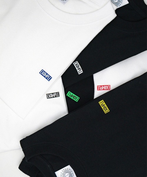 EXAMPLE（エグザンプル）の「EXAMPLE MINI RECTANGLE LOGO S/S TEE（Tシャツ/カットソー・メンズ・ブラック×イエロー/ブラック×ホワイト/ホワイト×レッド/ホワイト×ブルー/ホワイト×ブラック/ブラック×グリーン・L/XL/XXL/M）」の8枚目の写真