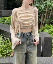 clear | 透かし編みシャーリングトップス≪2024SS≫(ニット/セーター)