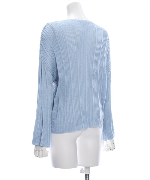 clear（クリア）の「透かし編みシャーリングトップス≪2024SS≫（ニット/セーター・レディース・ブルーグレー/ブラック/ベージュ・F）」の15枚目の写真