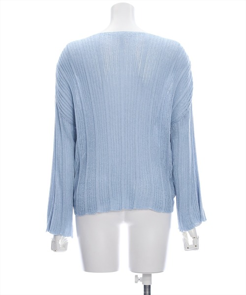 clear（クリア）の「透かし編みシャーリングトップス≪2024SS≫（ニット/セーター・レディース・ブルーグレー/ブラック/ベージュ・F）」の16枚目の写真