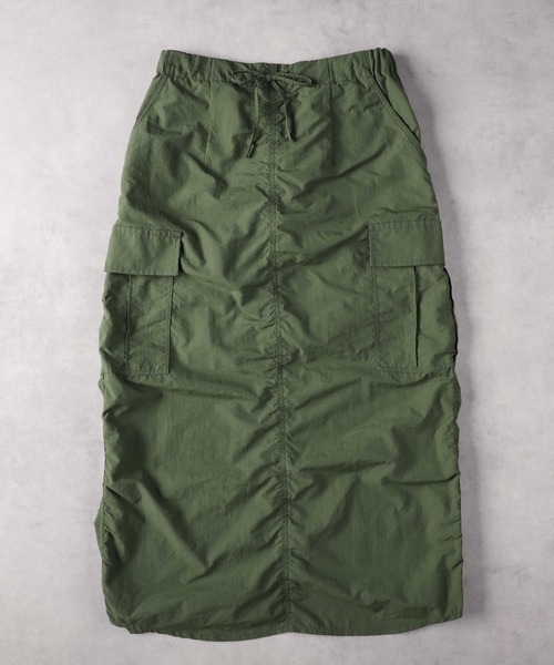 BACK NUMBER（バックナンバー）の「【BACK NUMBER】ナイロンカーゴスカート（スカート・レディース・ブラック/オリーブ・M/L）」の6枚目の写真