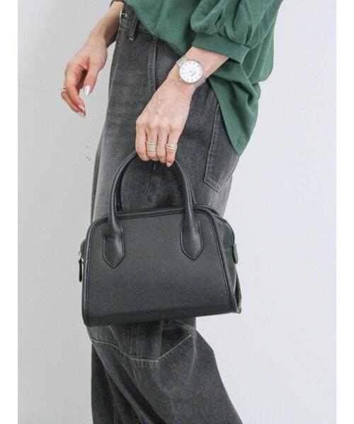 Samansa Mos2 blue（サマンサモスモスブルー）の「2wayミニボストンバッグ（ハンドバッグ・レディース・シルバー/ブラック/ベージュ・F）」の2枚目の写真