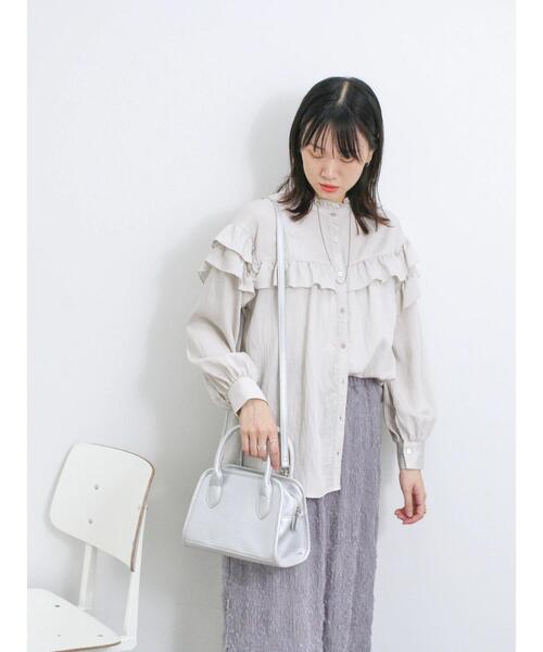 Samansa Mos2 blue（サマンサモスモスブルー）の「2wayミニボストンバッグ（ハンドバッグ・レディース・シルバー/ブラック/ベージュ・F）」の10枚目の写真