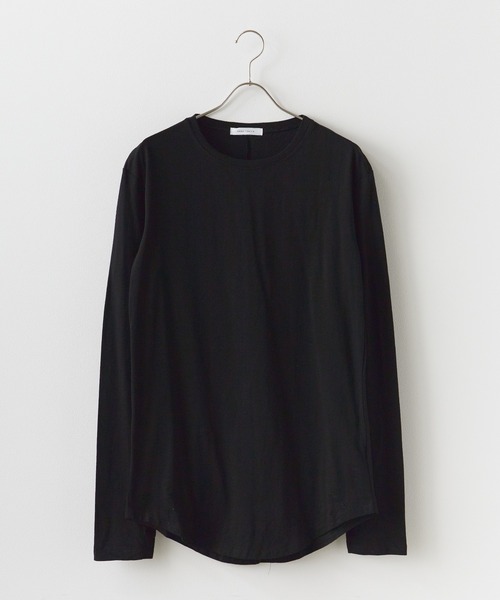 セール】ラウンドヘム ロング丈長袖Tシャツ サムホール シンプル 無地