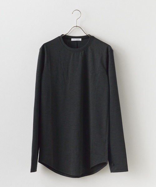 セール】ラウンドヘム ロング丈長袖Tシャツ サムホール シンプル 無地