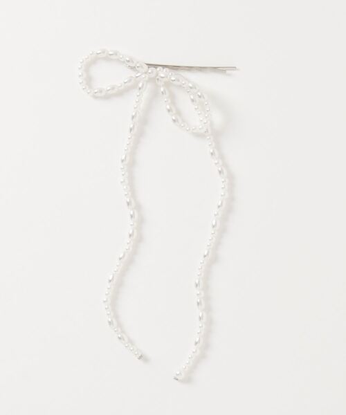 RUBY AND YOU（ルビーアンドユー）の「［select］パールライク リボンヘアピン（ヘアピン・レディース・ホワイト・FREE）」の2枚目の写真