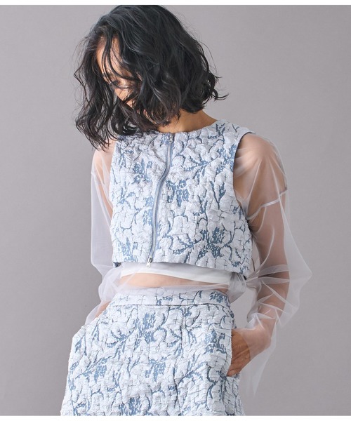 Settimissimo（セッティミッシモ）の「フクレジャガードフロントZIPショートジレ（ベスト・レディース・ブラック/ブルー・FREE）」の11枚目の写真