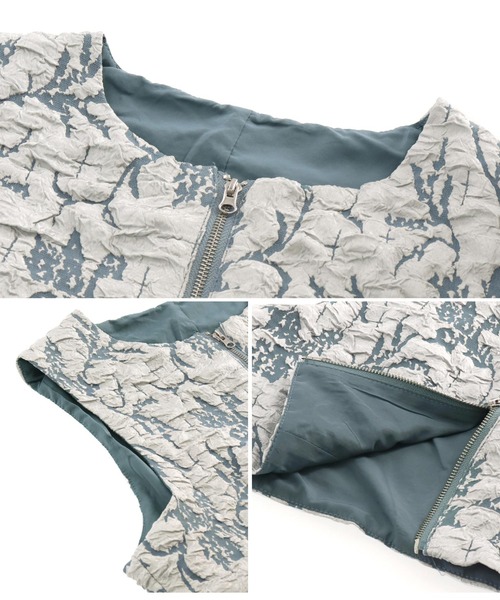 Settimissimo（セッティミッシモ）の「フクレジャガードフロントZIPショートジレ（ベスト・レディース・ブラック/ブルー・FREE）」の19枚目の写真