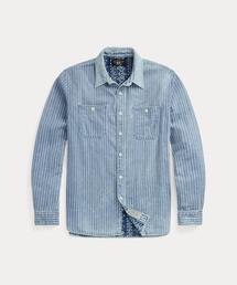 RRL(ダブルアールエル) インディゴストライプシャツ XXL / RALPH LAUREN ラルフローレン オーバーサイズ RRL インディゴ ストライプド ダブルフェイスド ワークシャツ L RRL