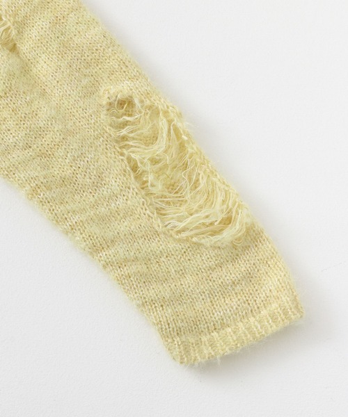 SENSE OF PLACE by URBAN RESEARCH（センスオブプレイスバイアーバンリサーチ）の「ルーズダメージセーター（ニット/セーター・レディース・ネイビー/イエロー/グレー・ONE）」の8枚目の写真