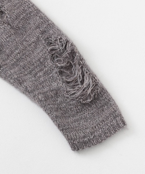 SENSE OF PLACE by URBAN RESEARCH（センスオブプレイスバイアーバンリサーチ）の「ルーズダメージセーター（ニット/セーター・レディース・ネイビー/イエロー/グレー・ONE）」の9枚目の写真