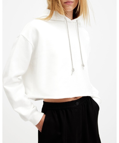 ALLSAINTS（オールセインツ）の「PIPPA SPARKLE EMBELLISHED DRAWCORD HOODIE | PIPPA スパークル エンベリッシュド ドローコード フーディー（パーカー・レディース・ホワイト・S/M/XS）」の2枚目の写真
