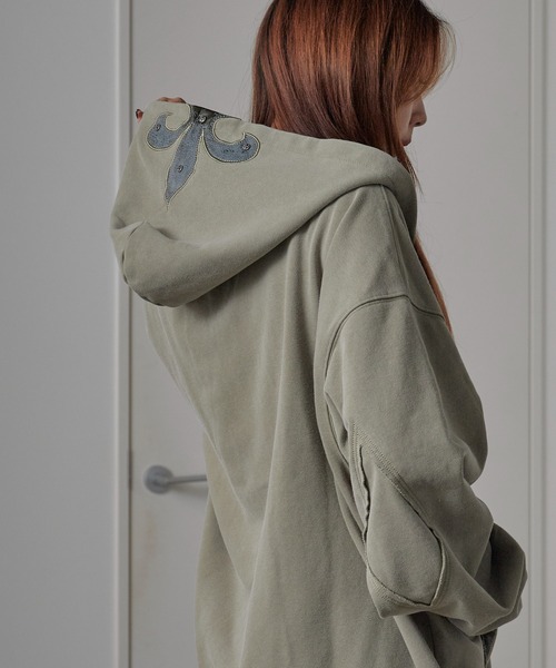 SUPPLIER/サプライヤー Fleur Leather Patch Zip Hoodie