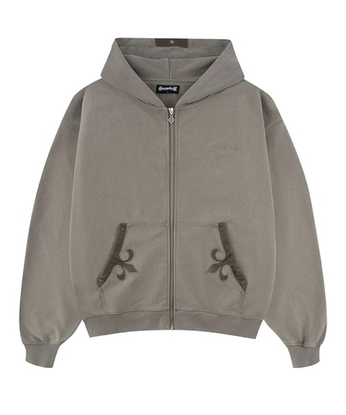 SUPPLIER/サプライヤー Fleur Leather Patch Zip Hoodie