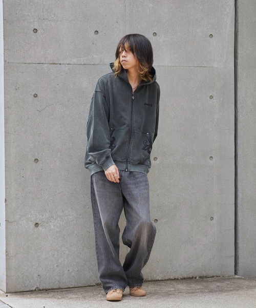 SUPPLIER/サプライヤー Fleur Leather Patch Zip Hoodie フーディー