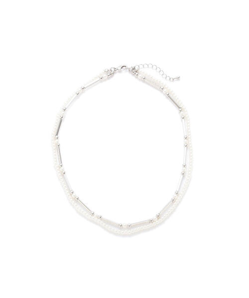 EDIT COLOGNE（エディットコロン）の「パール2連ネックレス（ネックレス・レディース・シルバー・ﾌﾘ-）」の2枚目の写真