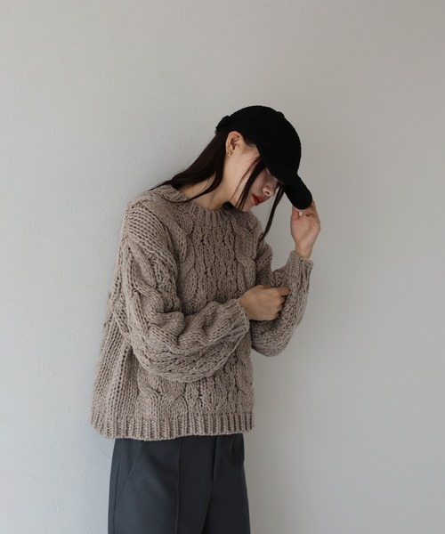セール】ローゲージボリュームケーブルニット（ニット/セーター