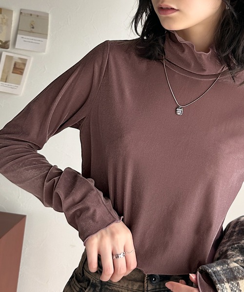 classicalelf(クラシカルエルフ)の「滑らか艶やか。レディ魅せきれいめ長袖タートルネックメロートップス(Tシャツ/カットソー・レディース・ピンク/ブラック/アイボリー/グレー/ブルー・LARGE/MEDIUM/SMALL/X-LARGE)」の5枚目の写真
