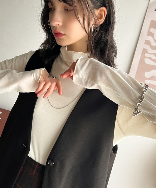 classicalelf(クラシカルエルフ)の「滑らか艶やか。レディ魅せきれいめ長袖タートルネックメロートップス(Tシャツ/カットソー・レディース・ピンク/ブラック/アイボリー/グレー/ブルー・LARGE/MEDIUM/SMALL/X-LARGE)」の6枚目の写真