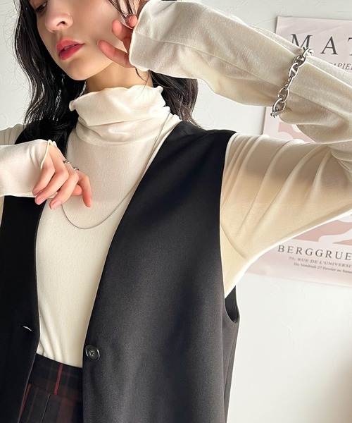 classicalelf(クラシカルエルフ)の「滑らか艶やか。レディ魅せきれいめ長袖タートルネックメロートップス(Tシャツ/カットソー・レディース・ピンク/ブラック/アイボリー/グレー/ブルー・LARGE/MEDIUM/SMALL/X-LARGE)」の10枚目の写真