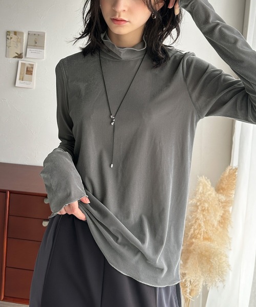 classicalelf(クラシカルエルフ)の「滑らか艶やか。レディ魅せきれいめ長袖タートルネックメロートップス(Tシャツ/カットソー・レディース・ピンク/ブラック/アイボリー/グレー/ブルー・LARGE/MEDIUM/SMALL/X-LARGE)」の16枚目の写真