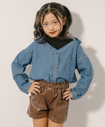 URBAN CHERRY（アーバンチェリー）の「フェイクレザータックショートパンツ（その他パンツ・キッズ）」