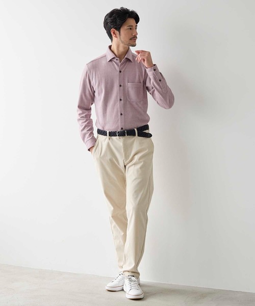 UNION STATION(ユニオンステーション)の「ヘリンボン柄ホリゾンタルカラージャージシャツ(シャツ/ブラウス・メンズ・ホワイト/ラベンダー/ブルー・M/S/L/LL)」の13枚目の写真