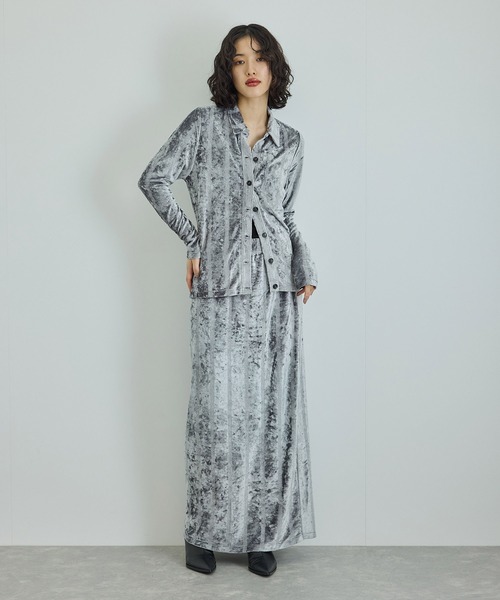 MILLER（ミラー）の「【Miller for ADAM ET ROPE'】別注ベロアSKIRT（スカート・レディース・チャコールグレー/ブラック/ブルー・FREE）」の8枚目の写真